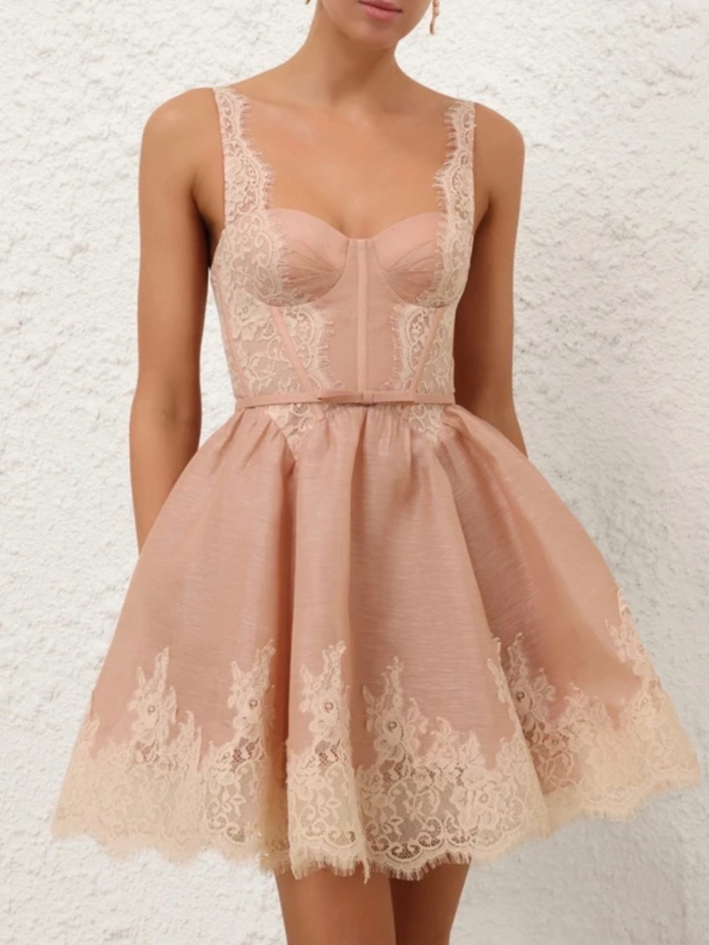 ZIMMERMANN VALIANT LACE TRIM MINI DRESS SIZE 1